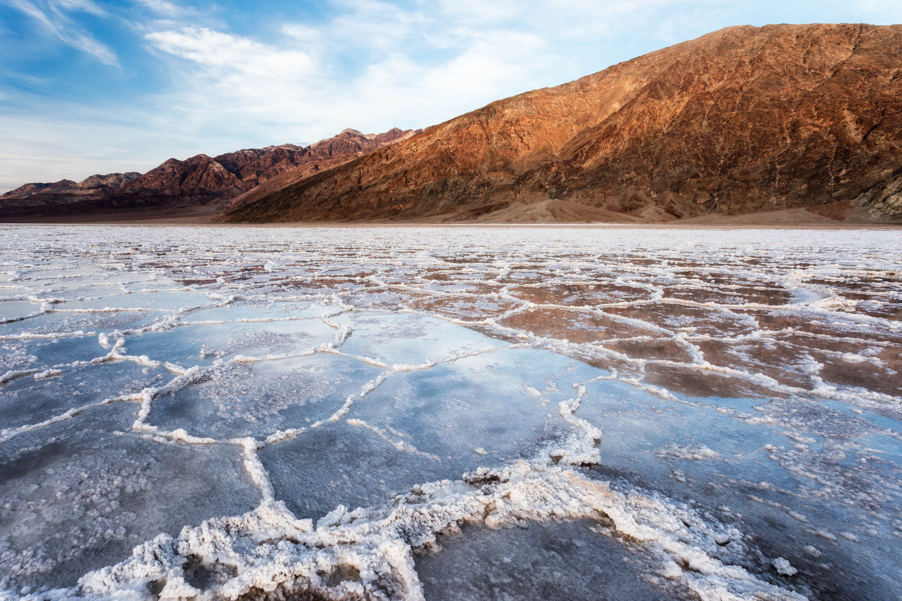 Water Reflections At Badwater Death Valley NP