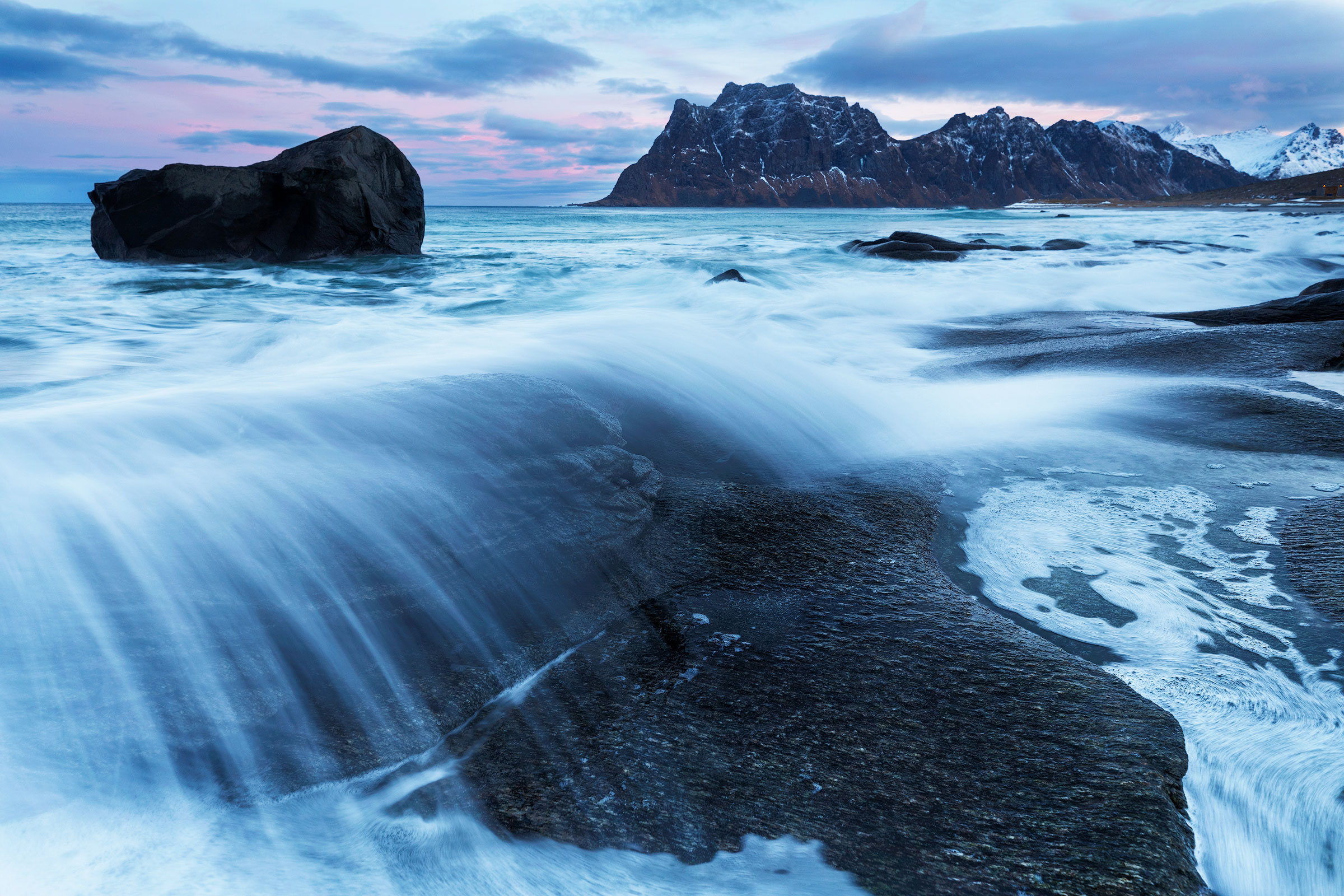 Getting Wet at Uttakleiv Beach